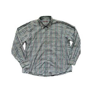 Alan Flusser Men's Shirt‎ Multicolor Plaid Button Down Long Sleeve Size XXL